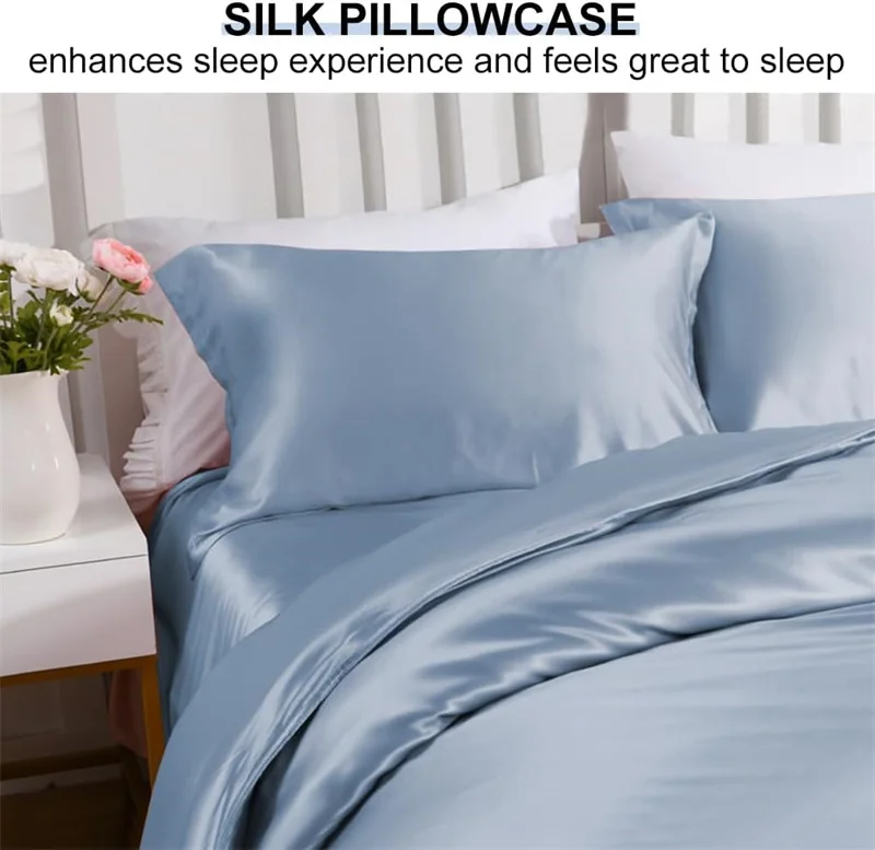 Natural Mulberry Silk Pillowcase Bedding Home Decoration Luxury Double Sides Pure Silk Pillow Case 23 Momme 100% Silk 2pcs Cover