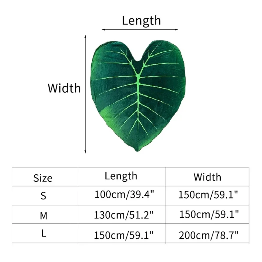 WASART Warm velvet giant leaf blanket for bed gloriosum plant printed winter fluffy fleece sofa plaid throw blanket extra large