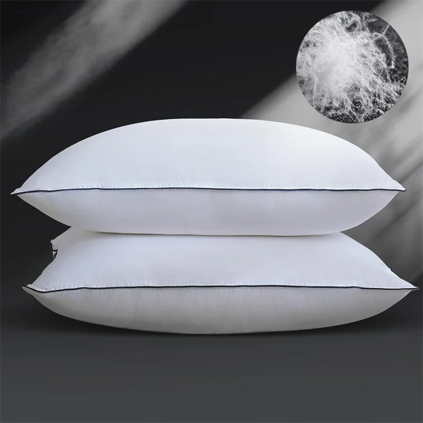 95% Goose Down Pillow with 5% Elastic Fiber Soft Pure Cotton Pillow Cover Rectangle Bedroom Sleep Pillows 5 Star Hotel Pillow
