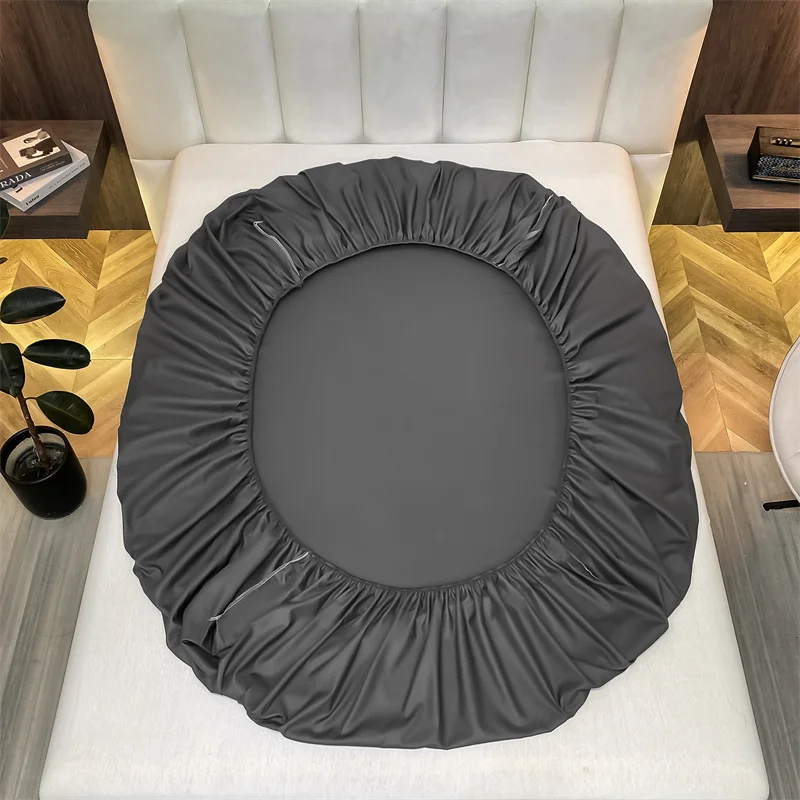 Egyptian Cotton Fitted Sheet with Elastic Bands Adjustable Non Slip Mattress Covers for Twin Double King Queen Bed Soft Bedsheet