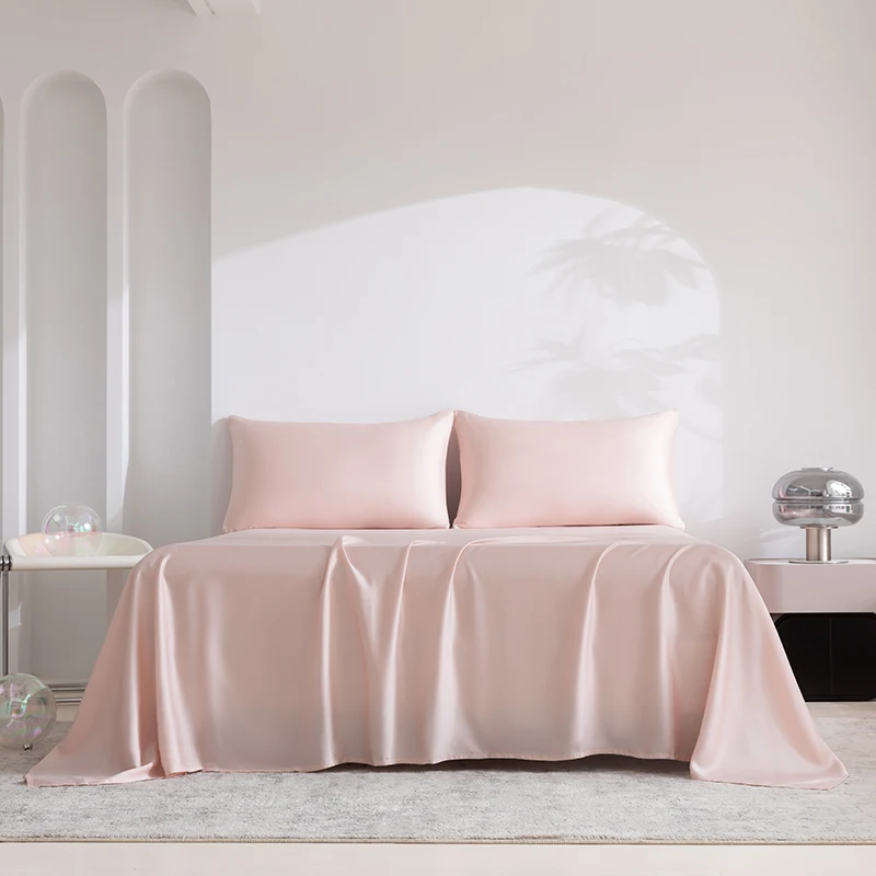 100% Silk 1pc Flat Bed Sheet Luxury Natural Mulberry Silk Bedding Flat Top Sheet Customized Any Size Bedsheet Smooth Bed Linen