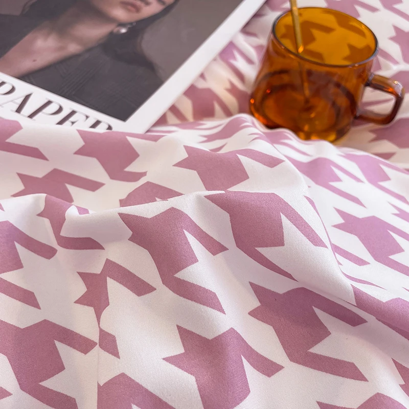 Pure Cotton Home Textile Plaid Style Bedding Set Simple Soft Duvet Cover Sheet Pillowcases Ins Style Bed Linens Queen King Size