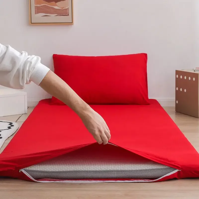 WASART 360° fully enclosed with zipper mattress protector cover student baby single double bed sheet protection pad 90/150cm