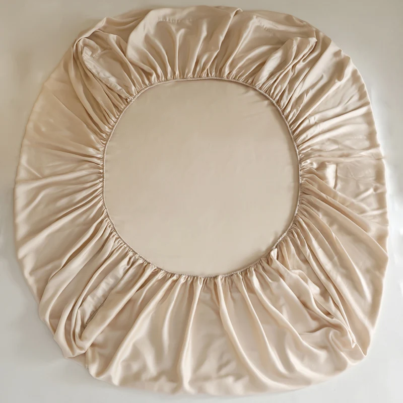 Mulberry Silk Fitted Bed Sheet with Elastic Bands Luxury Mattress Cover Single Double Queen  King Size Bed Cover 100/160/200/220