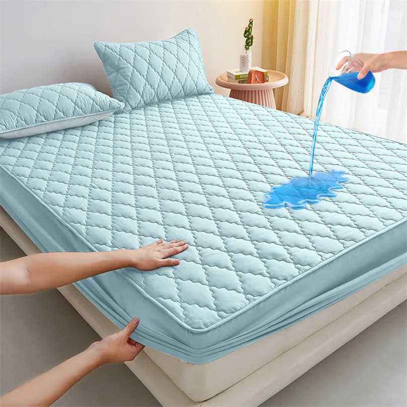Premium Waterproof Mattress Protector Ultra Soft Breathable Washable Bed Fitted Sheet Mattress Cover Single Double Queen Size