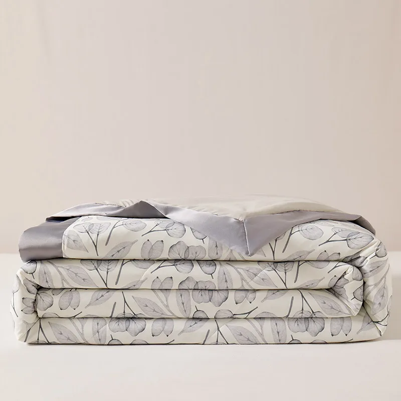 Fashion Cooling Blanket for Bed Silky Air Condition Lightweight Cooled Summer Quilt with Nylon Bamboo Fabric Cooling Comforter