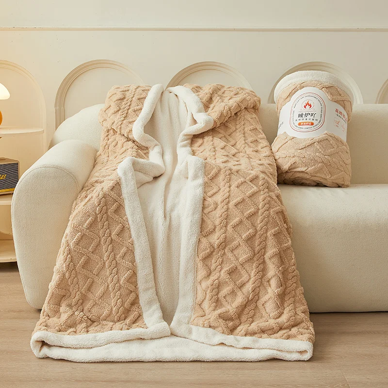 Sherpa Fleece Throw Blanket Queen King Size for Couch, Bed and Sofa, Thick and Warm Blanket, Soft Fuzzy Plush Blanket for Winter