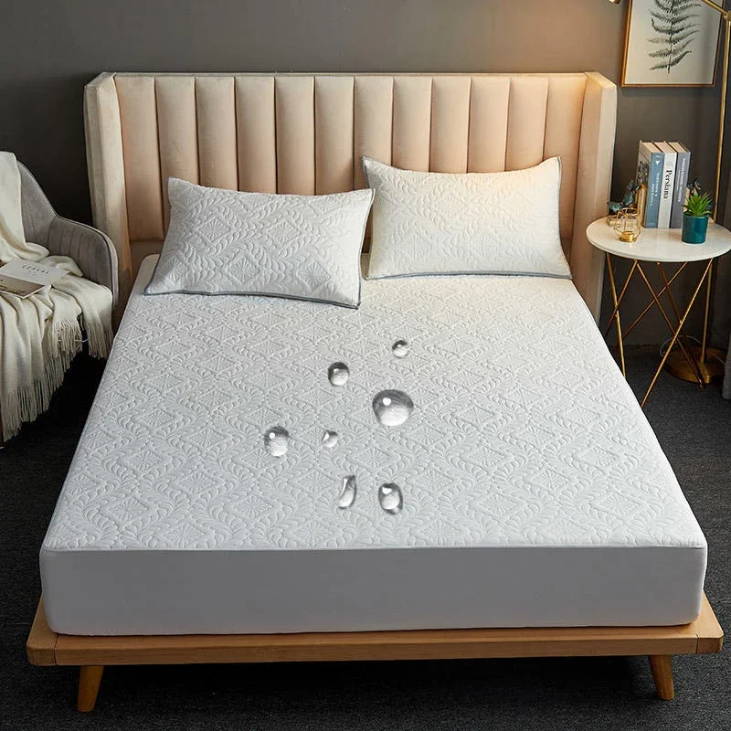 WASART Waterproof mattress protector cover elastic fitted sheet style bed protection pad single double queen king size 90/180