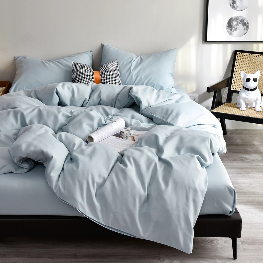 WASART Four Seasons White Bedding Four-Piece Set 220x224 Luxury King Size Home Hotel Duvet Cover Sheet Pillowcase Hypoallergenic