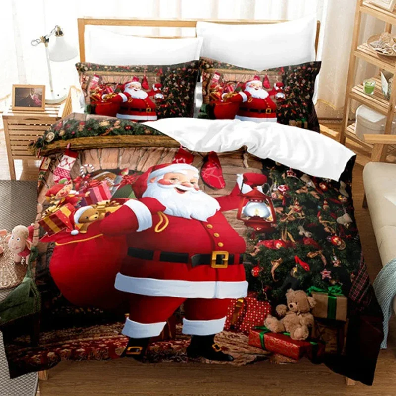 WASART Christmas quilt cover with pillowcase 3pcs 220x240 luxury bedding set duvet cover twin full queen king size bedroom decor