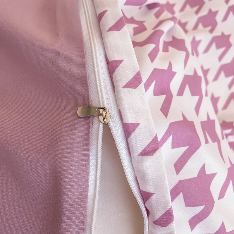 Pure Cotton Home Textile Plaid Style Bedding Set Simple Soft Duvet Cover Sheet Pillowcases Ins Style Bed Linens Queen King Size