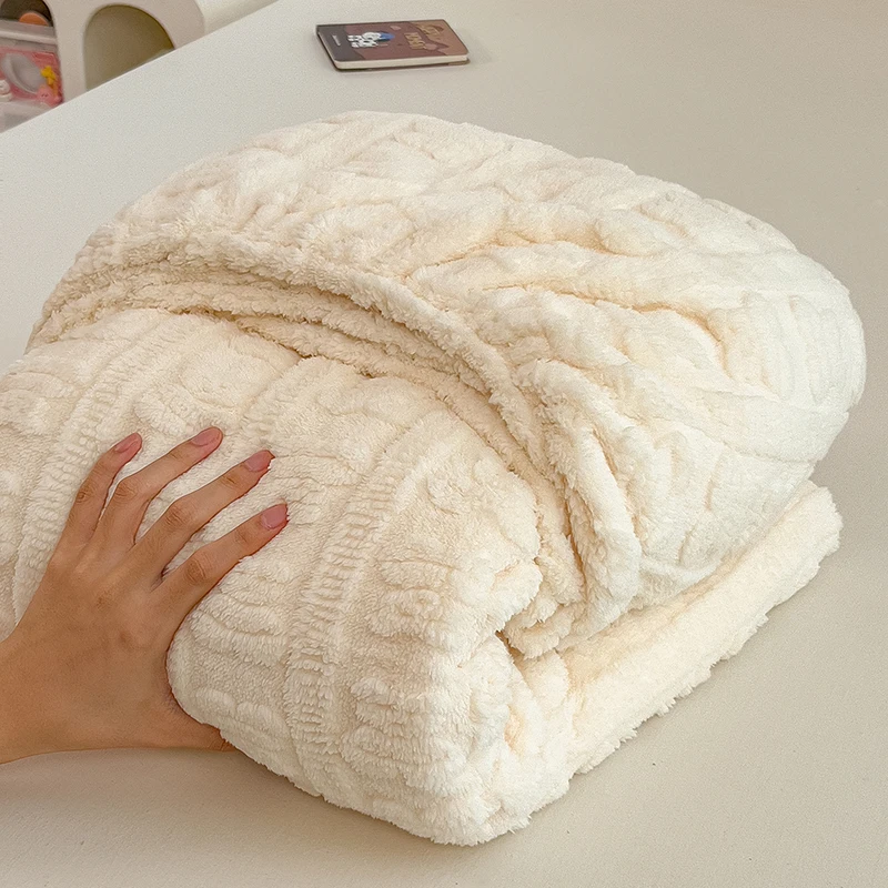 Jacquard Fleece Velvet Fitted Sheet Plush Soft Bed Cover Mattress Cover with Elastic Band Autumn Winter Warm Bed Sheet 120/160cm