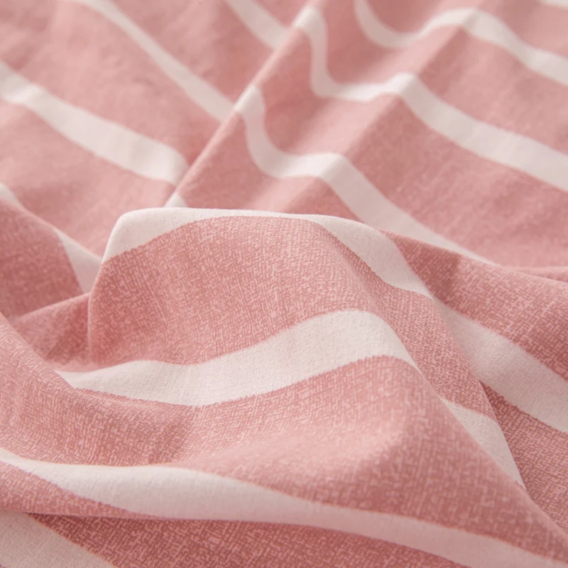 WASART Pink striped bedding four-piece set duvet cover bed sheet with pillowcase 220x240 queen king size four seasons universal