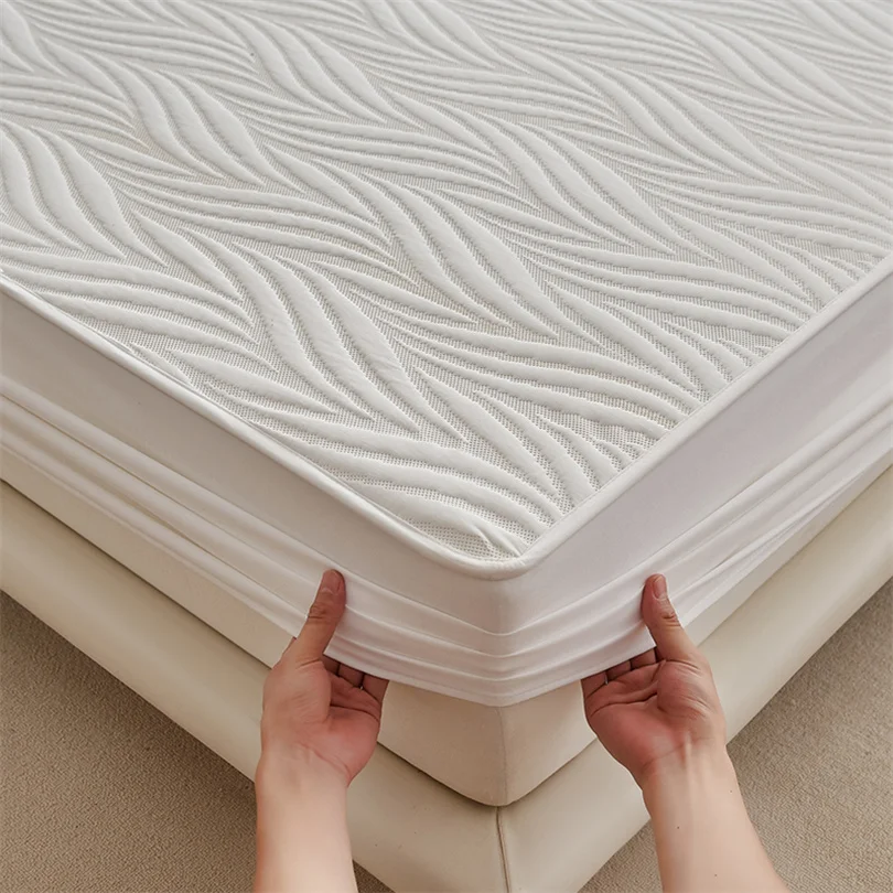 Waterproof 3D Air Fabric Thick Mattress Cover, 100% Waterproof Mattress Pad Protector, Ultra Soft Breathable Fitted Bed Sheet