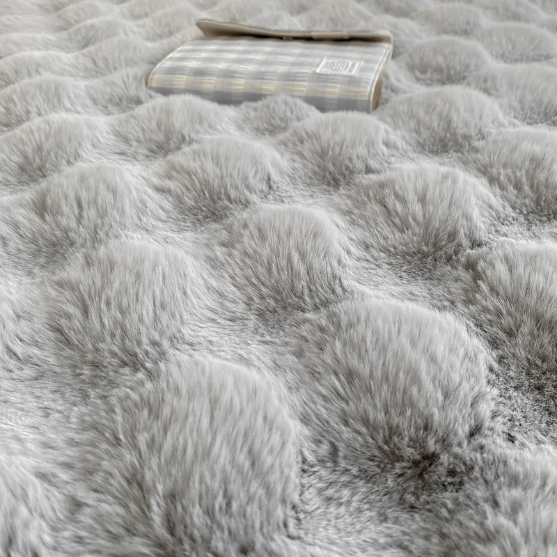 WASART Warm Winter Plush Fitted Sheet Elastic Mattress Protector Cover Fluffy Bubble Coral Fleece Bed Linens 180x200 King Size