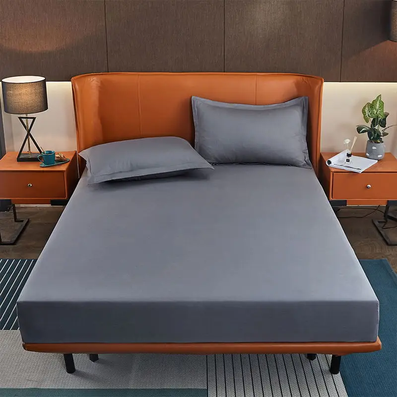 WASART Cotton fabric bed sheet elastic fitted sheet mattress protector cover cozy double bed couple bed linens 150x190 king size