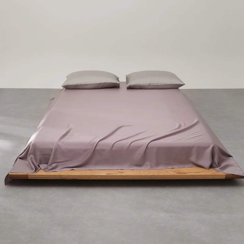 1pc Natural Mulberry Silk Flat Bed Sheet Solid Color Bedding Sheets 100% Silk Bedspreads for Twin Full Double Queen King Size