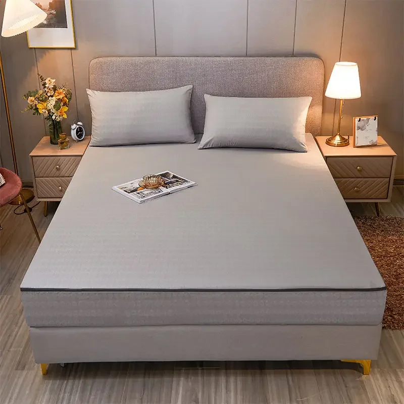 WASAR 6-Side fully enclosed mattress protector cover with zipper luxury bedding single double bed sheet protection pad king size