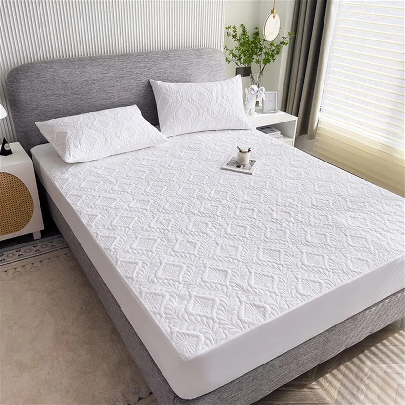 3pcs Set Waterproof Mattress Cover and Pillowcase, 100% Waterproof Mattress Protector, Non-Slip Adjustable Anti-Mite Bedding Set