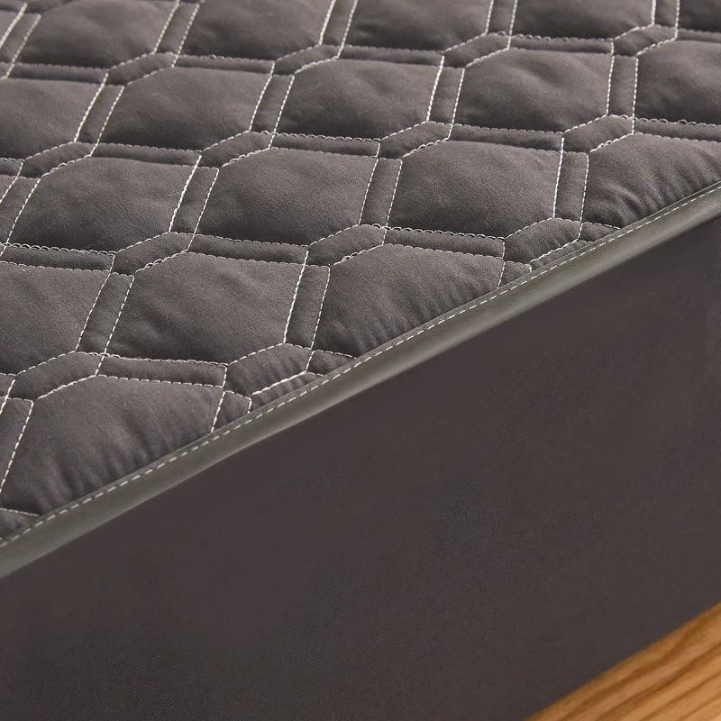 WASART Thicken quilted mattress protector cover couple luxury double bed elastic fitted sheet style 150x190 bed protection pad