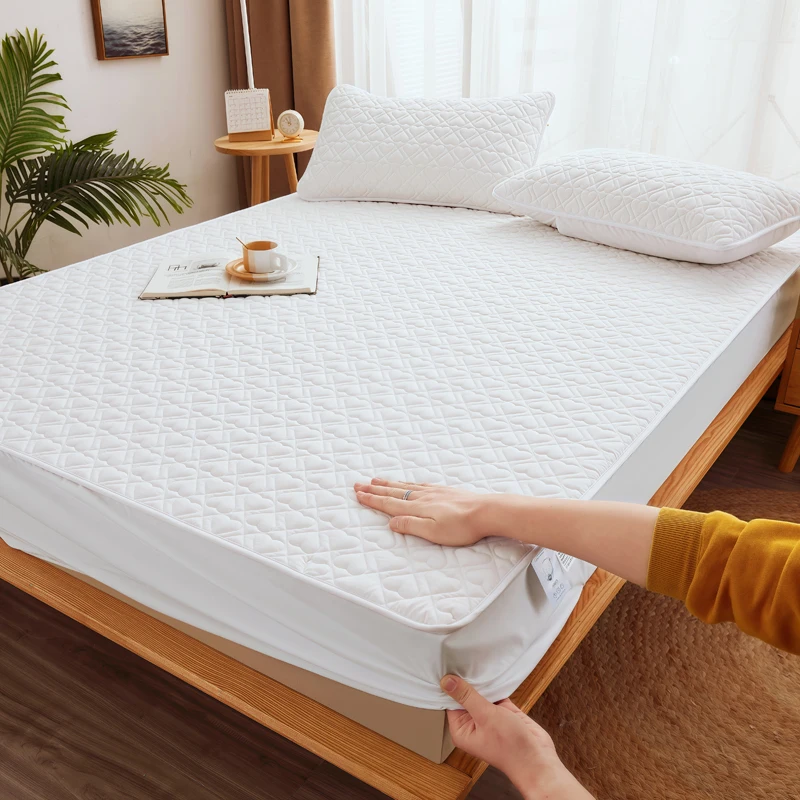 WASART Thicken quilted mattress protector cover couple luxury double bed elastic fitted sheet style 150x190 bed protection pad
