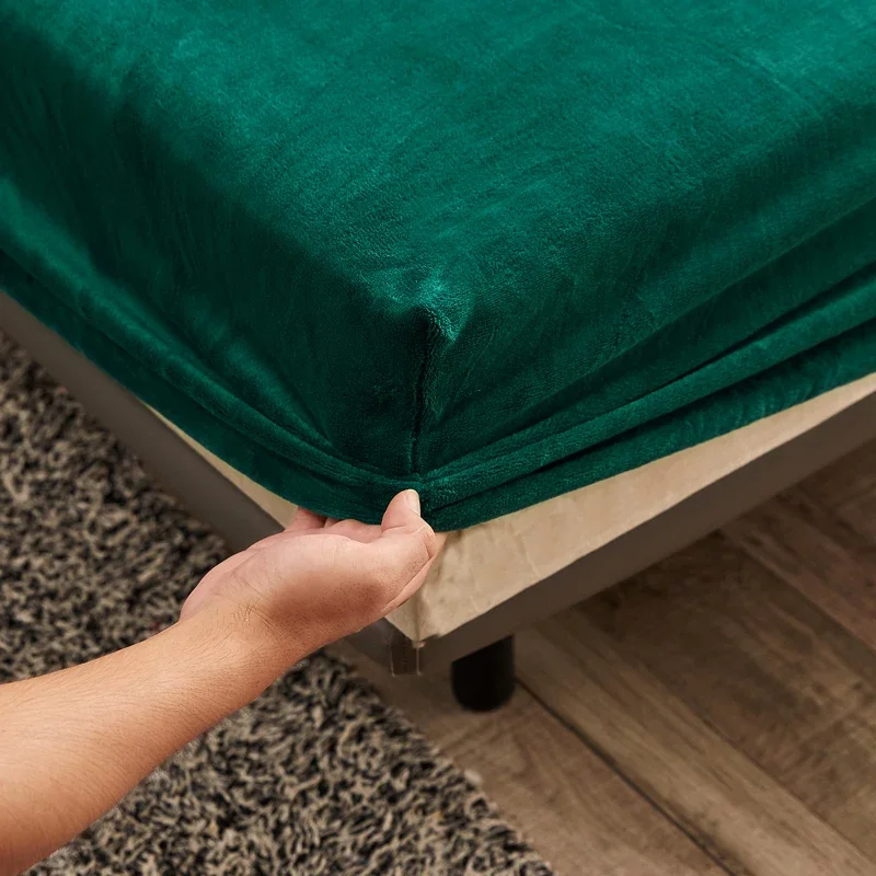 WASART Warm velvet elastic fitted sheet mattress cover winter bedspreads 2 people luxury double bed bed sheet king size 160/200