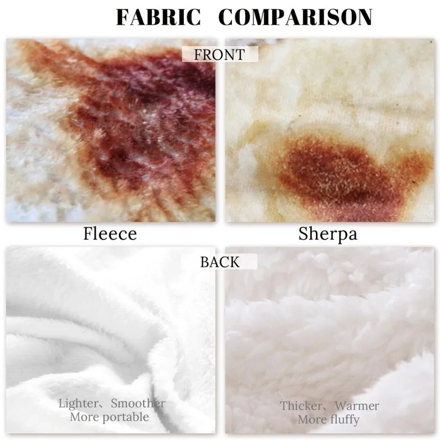 WASART Soft warm flannel tortilla pizza blanket mexican pita lavash fleece sofa plaid winter fluffy plush thick throw blankets