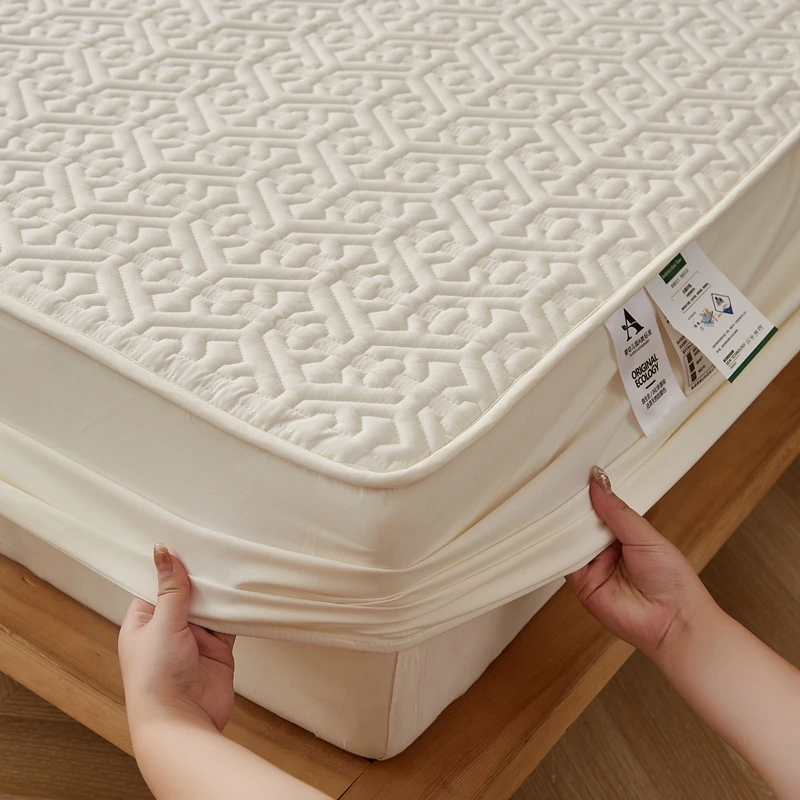 Quilted Mattress Cover Pure Cotton Soft Anti-bacterial Breathable Bed Pad Mat Mattress Protector Toper Cover Without Pillowcase