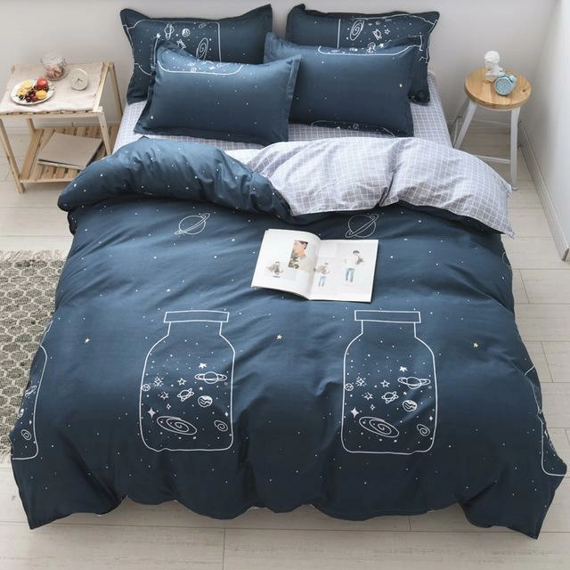 J5 Bedding Set Jpcs King Duvet Cover/ Quilt Cover/comforter Cover + 2 Pillowcase Bed Cover Size 150*200/180*220/200*200/220*240